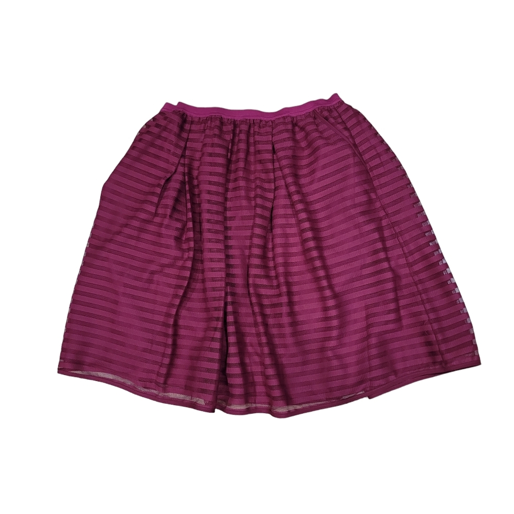 Garnet Hill‎ Ottoman Mesh Stripe Aline Skirt